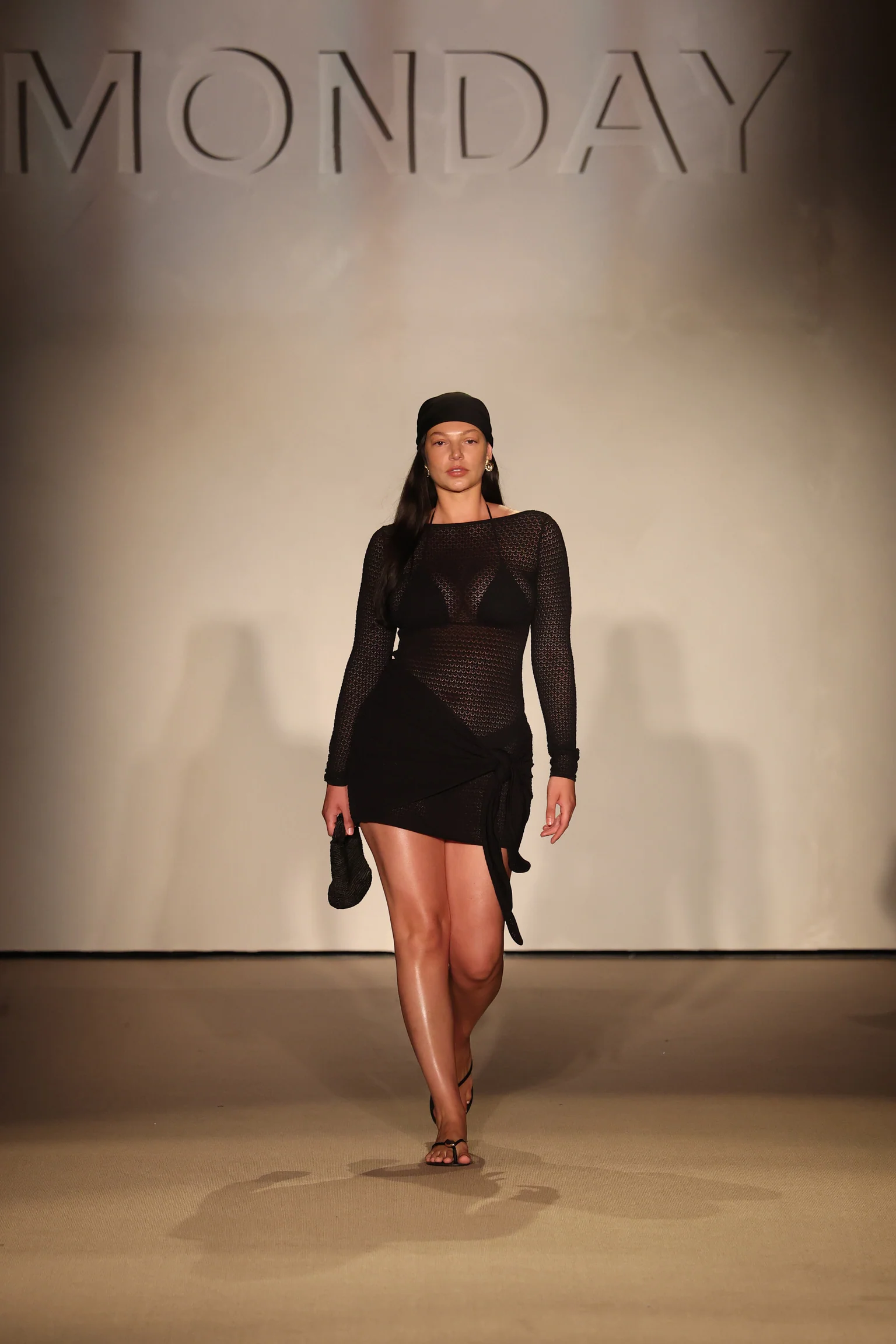 Bodrum Mini Dress - Black Lace Crochet - Image 2