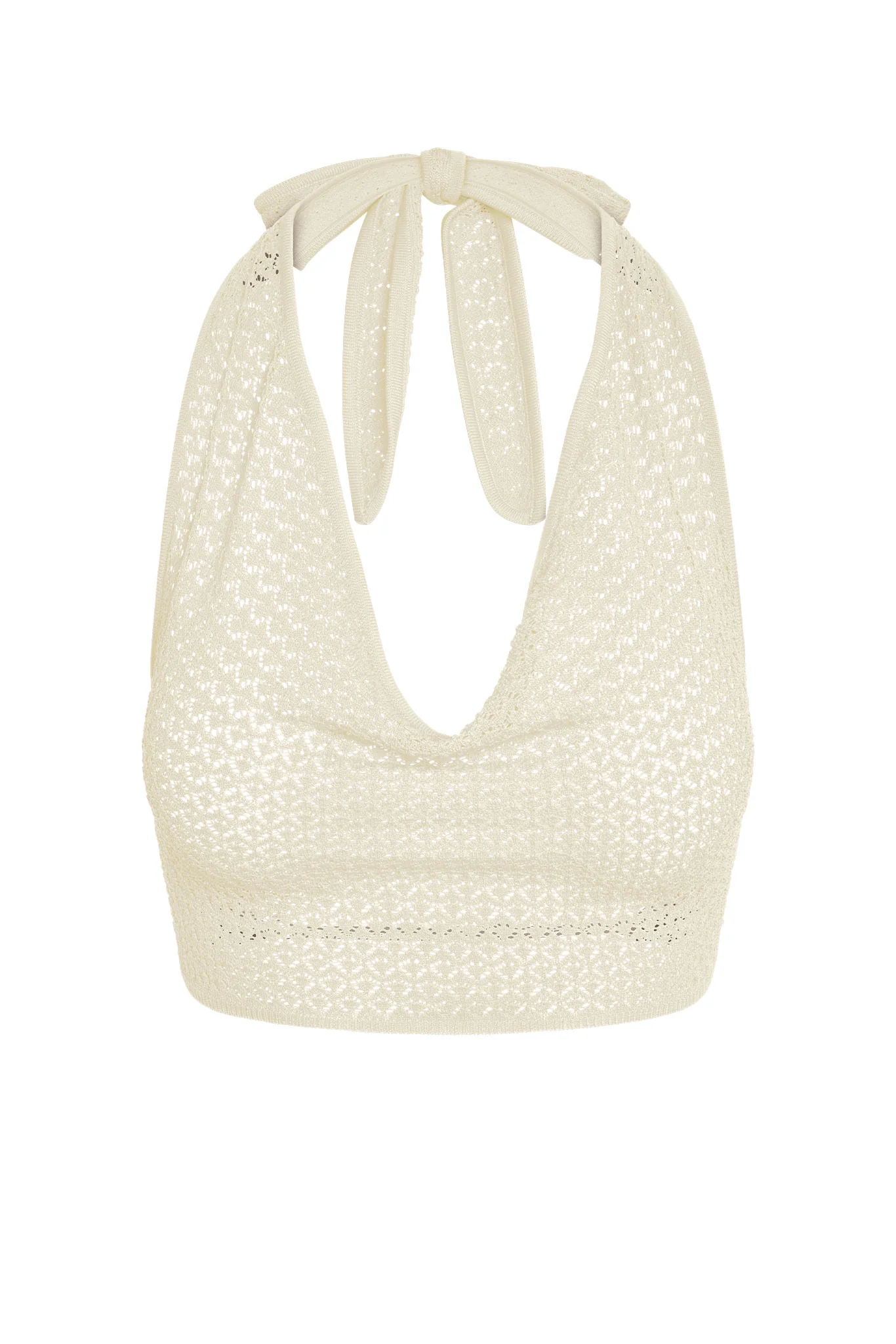 Bula Cowl Neck Top - Ivory Lace Crochet