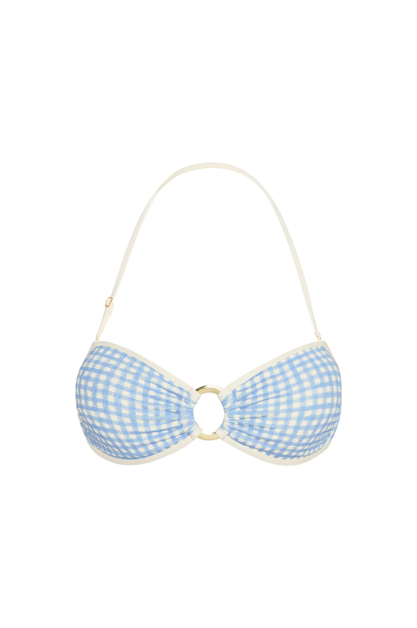 Costa Rica Top Colorblock - Sky Gingham