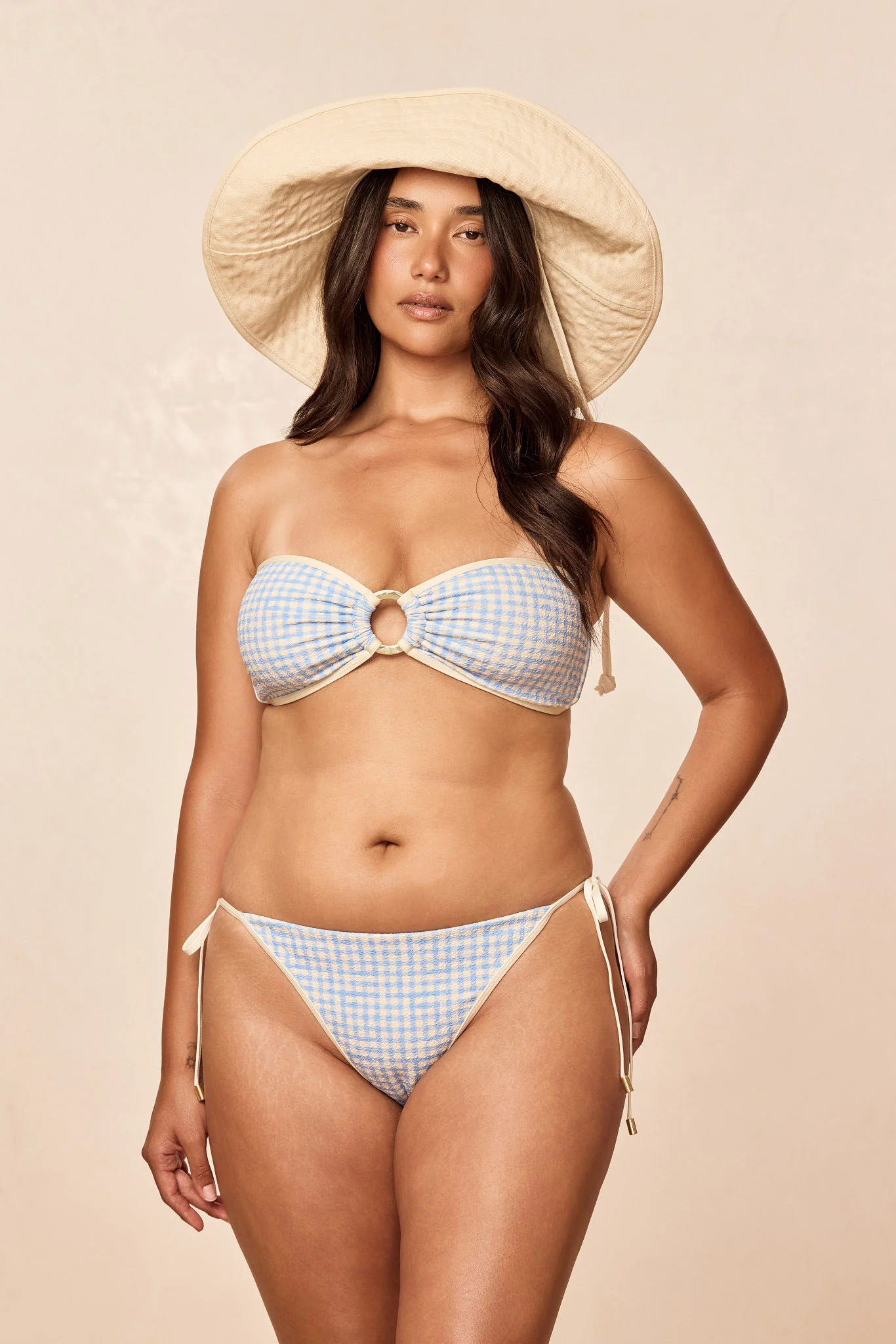 Costa Rica Top Colorblock - Sky Gingham - Image 6