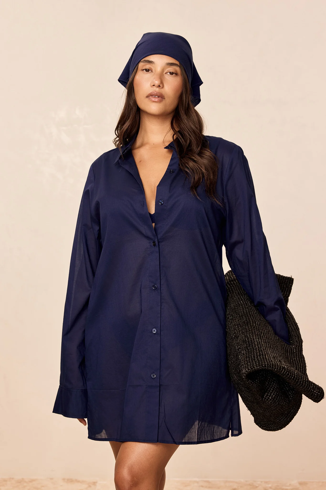Fiji Tunic - Midnight Cotton Voile - Image 6
