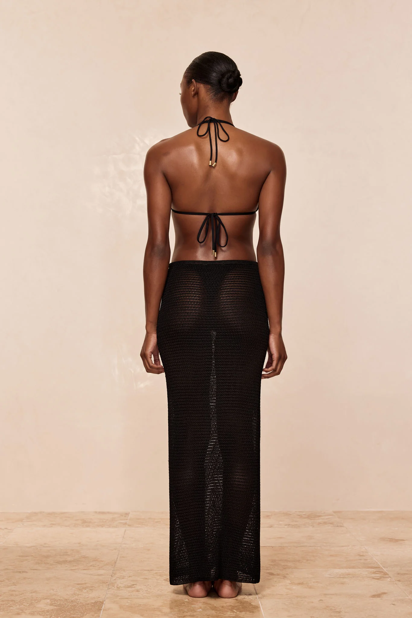 Fitted Fontelina Midi Skirt - Black Treble Knit - Image 4