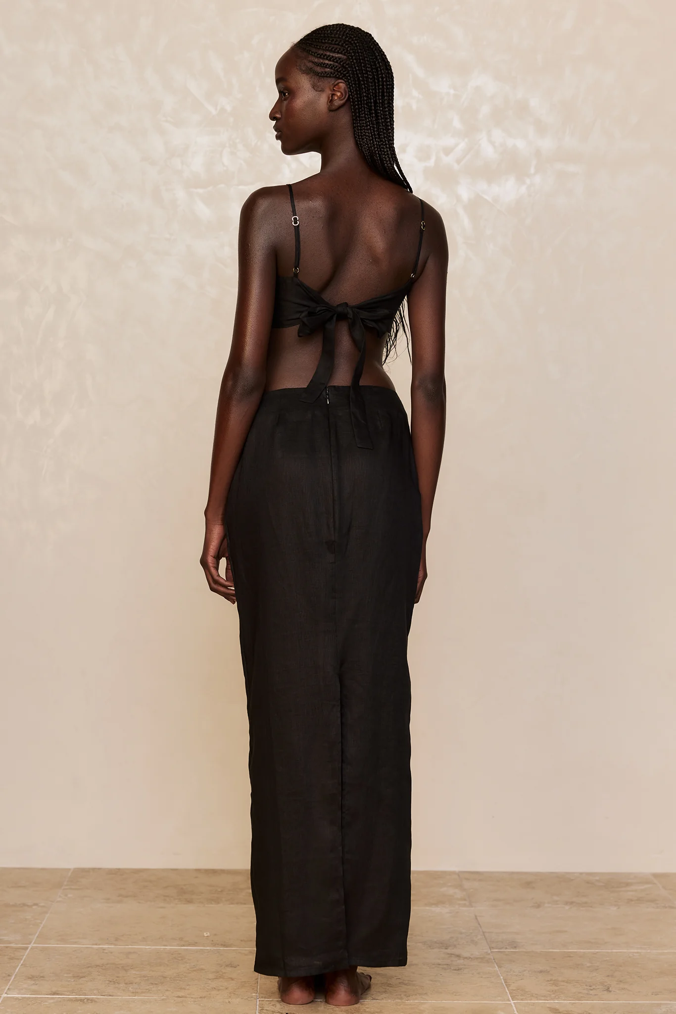 Fontelina Linen Skirt - Black Linen - Image 4