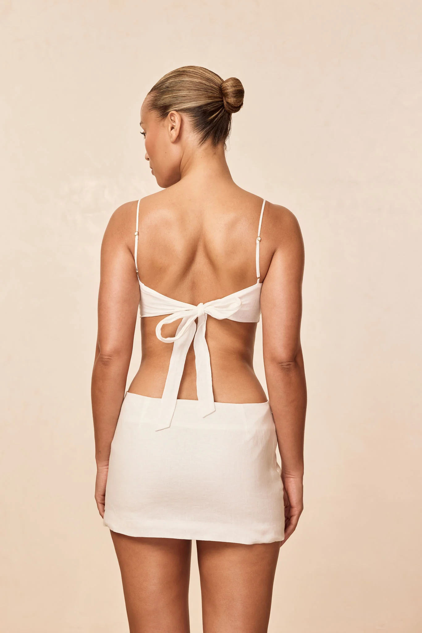 Fontelina Mini Skirt - White Linen - Image 4