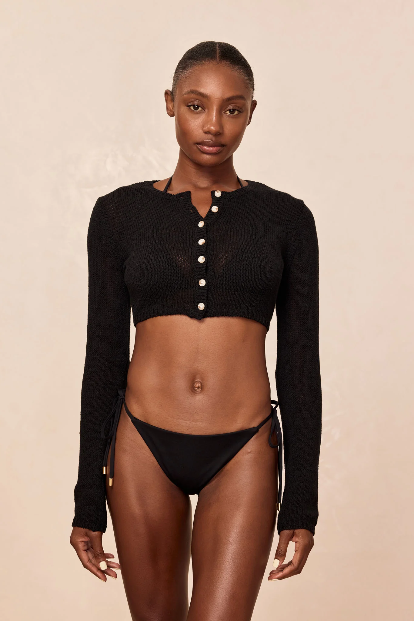 Genoa Cardigan - Black Open Jersey - Image 6