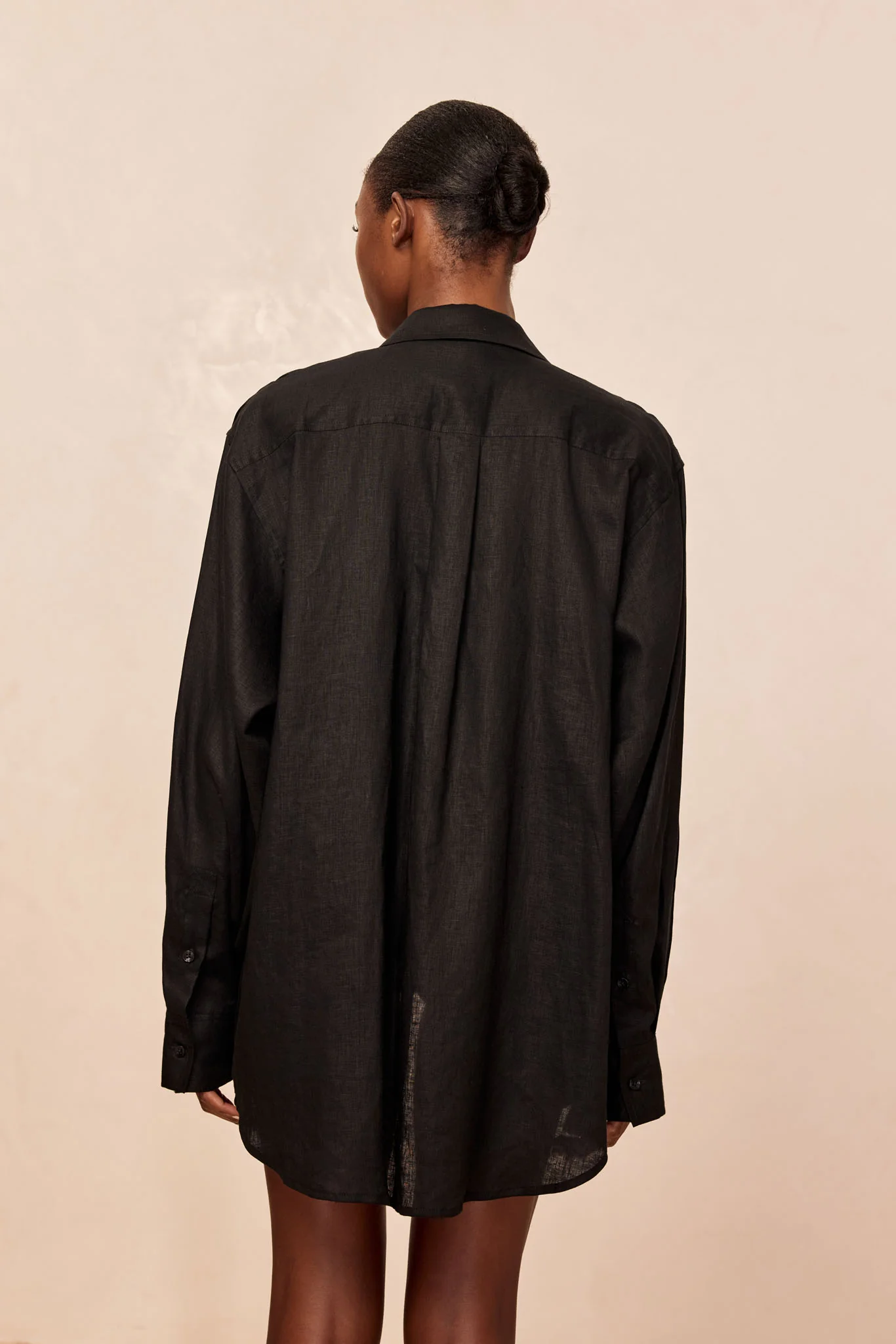 La Jolla Linen Shirt - Black Linen - Image 4