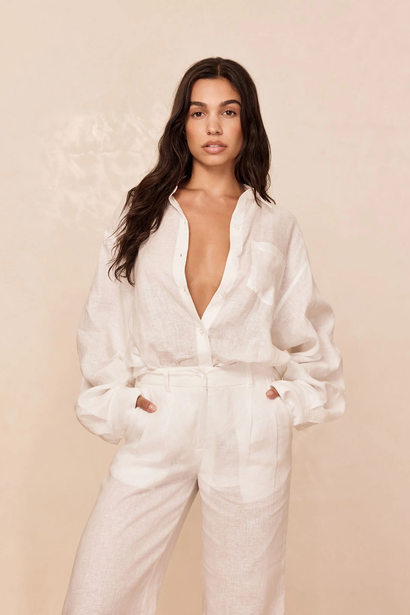 La Jolla Linen Shirt - White Linen - Image 3