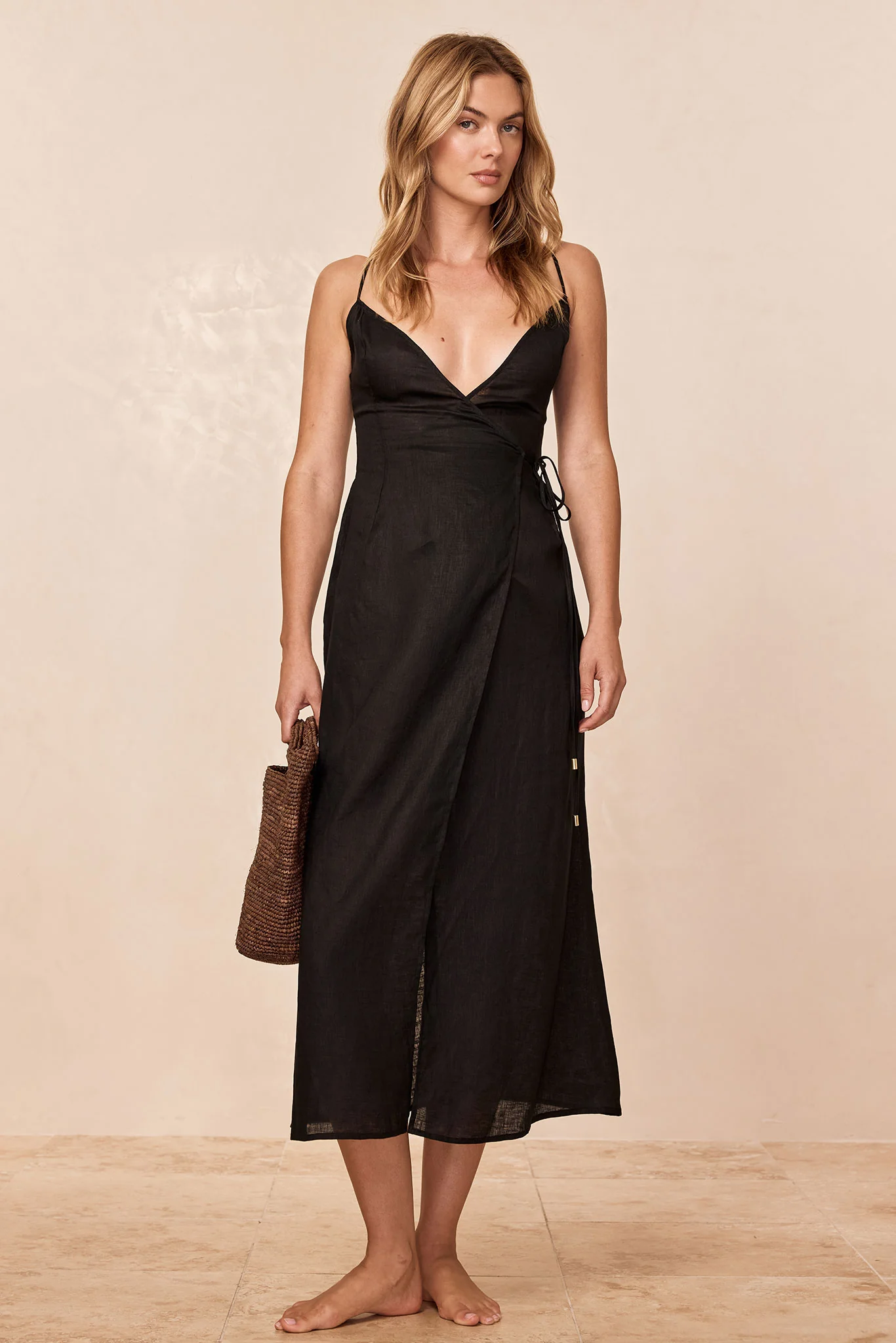 Levanzo Dress - Black Linen - Image 3