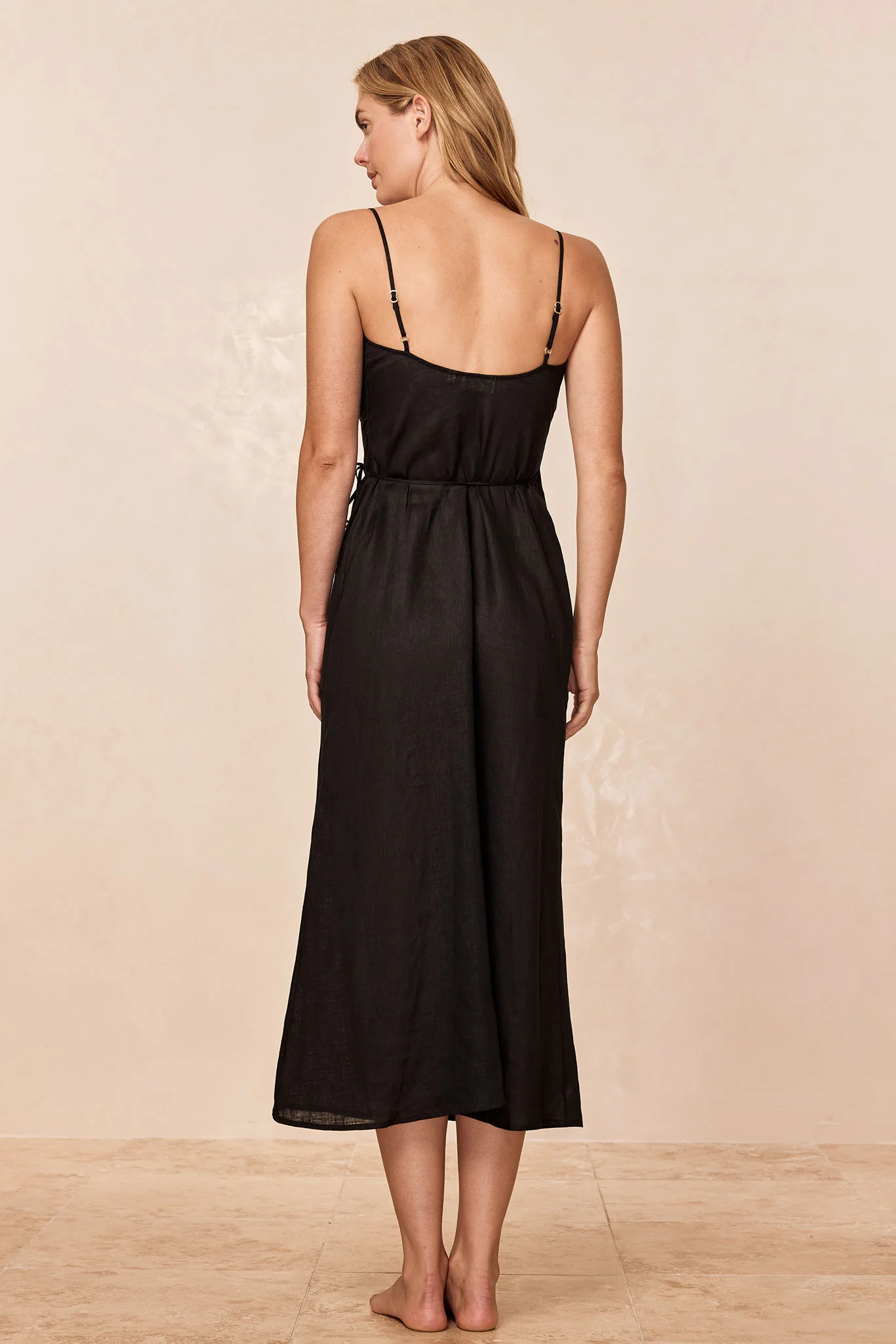 Levanzo Dress - Black Linen - Image 4