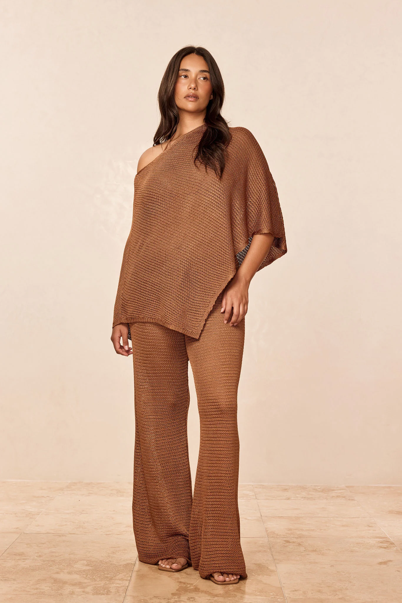 Low Rise Belize Pant - Caramel Treble Knit - Image 5