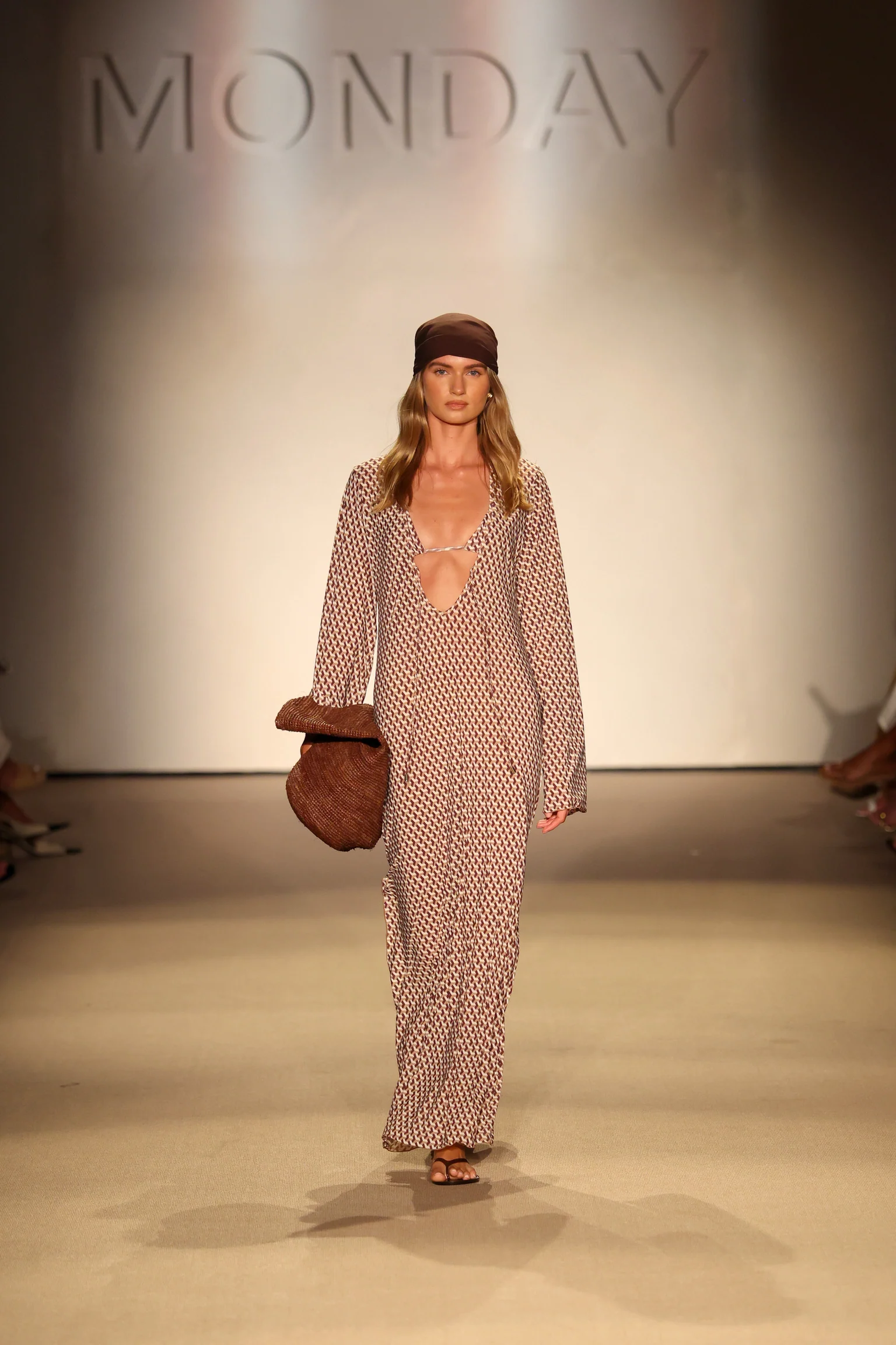 Marabella Kaftan - Husk Geo Tissue Jersey - Image 3
