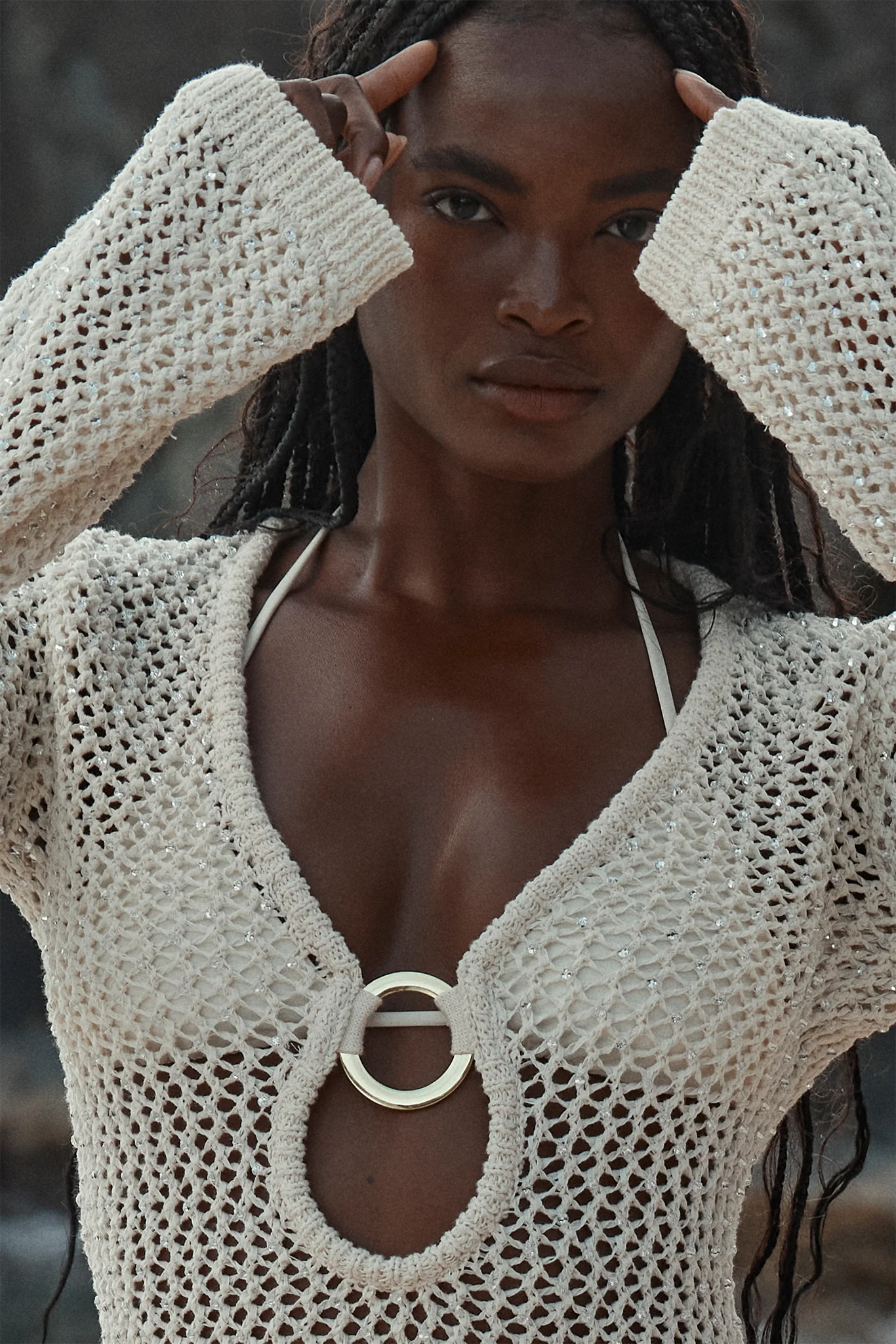 Montego Mini Dress - Ivory Diamond Crochet - Image 4
