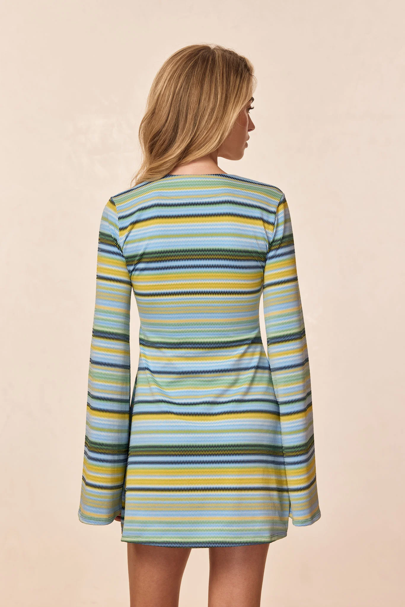 Montego Mini Dress - Sardinia Stripe Azure - Image 4