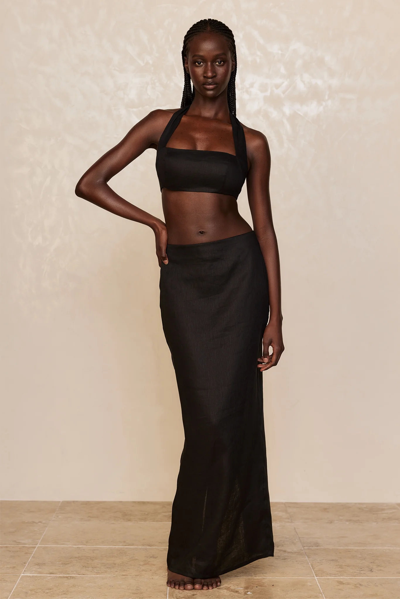 Montserrat Top - Black Linen - Image 3