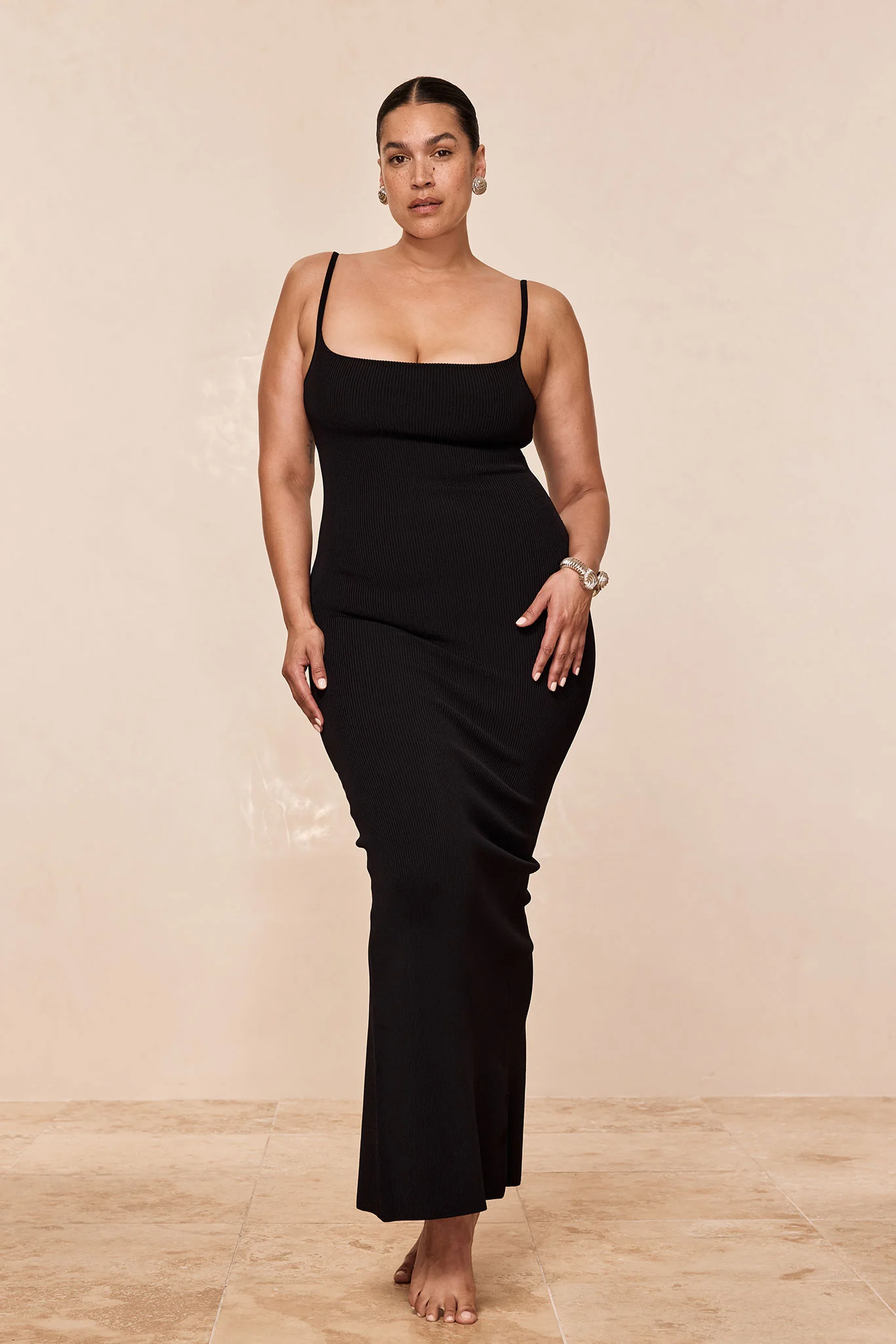 Provence Dress - Black Knit Rib - Image 4