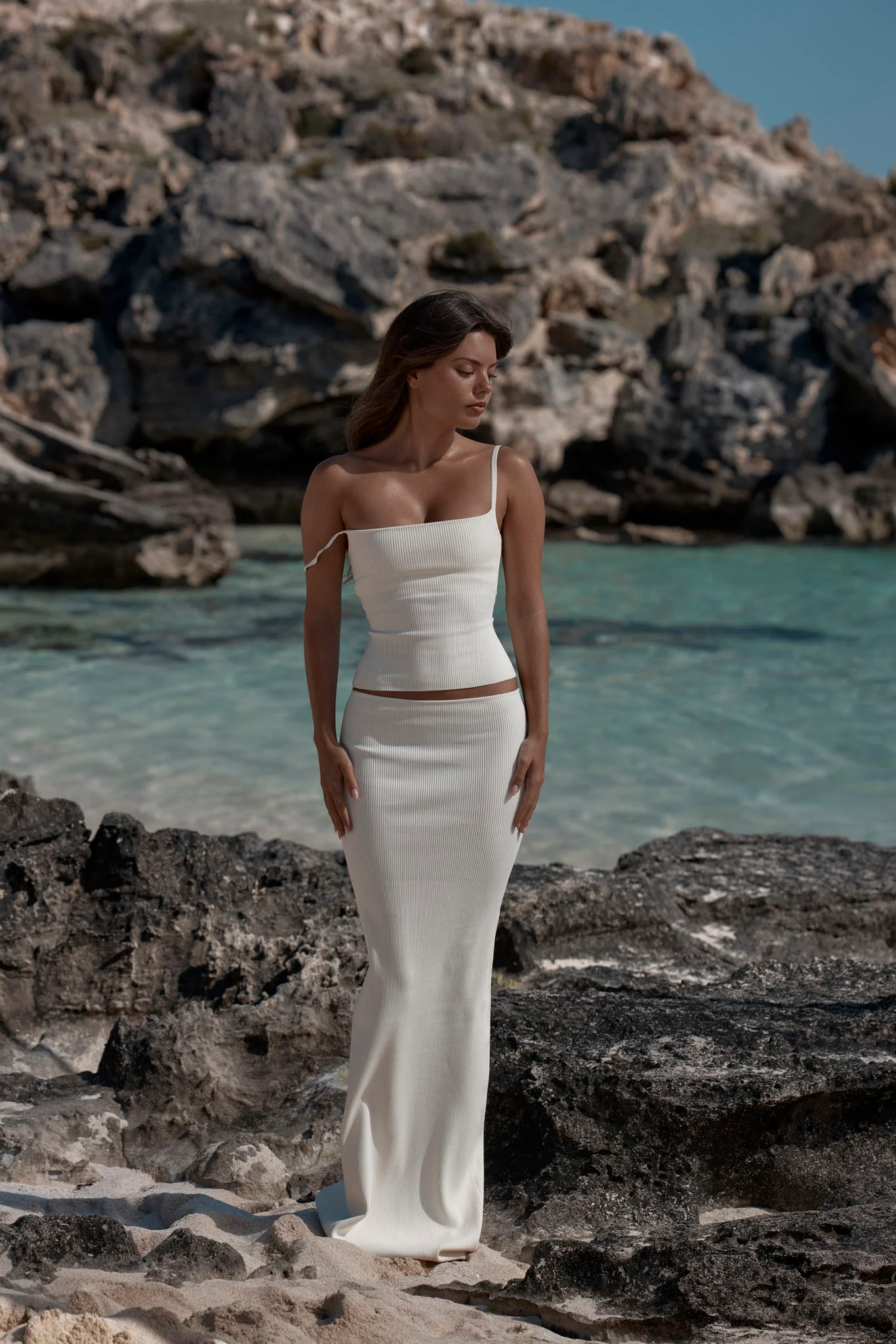 Fontelina Skirt - Ivory Knit Rib - Image 5