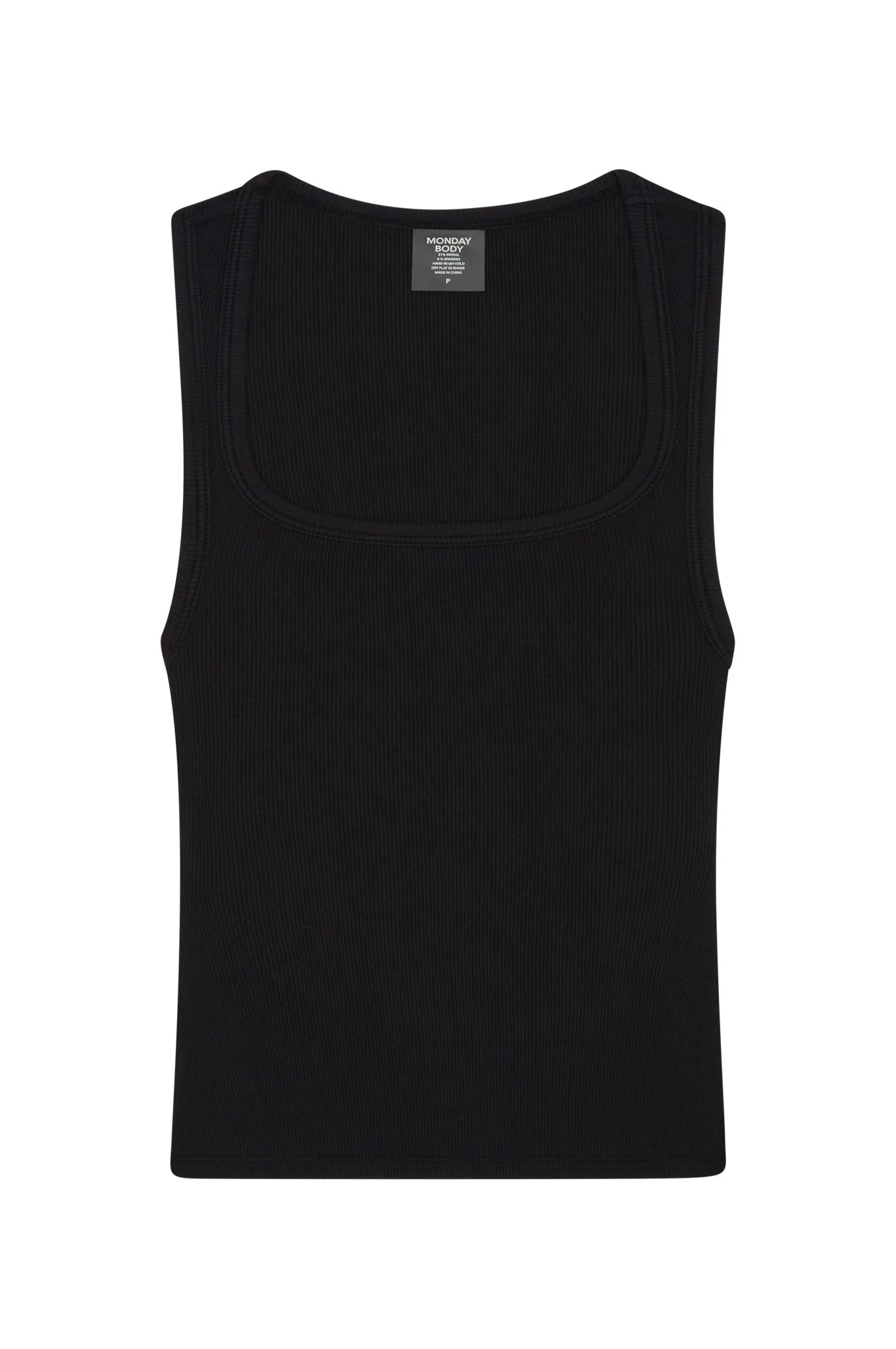 Tash Tank Long - Black Lightweight Rib