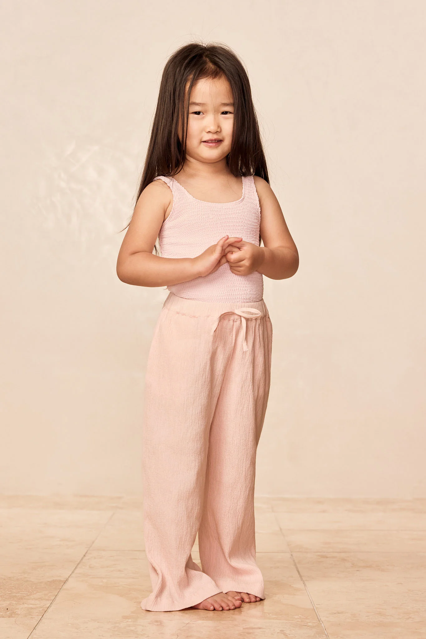 Tuscany Pant Kids - Powder Pink Crinkle - Image 3
