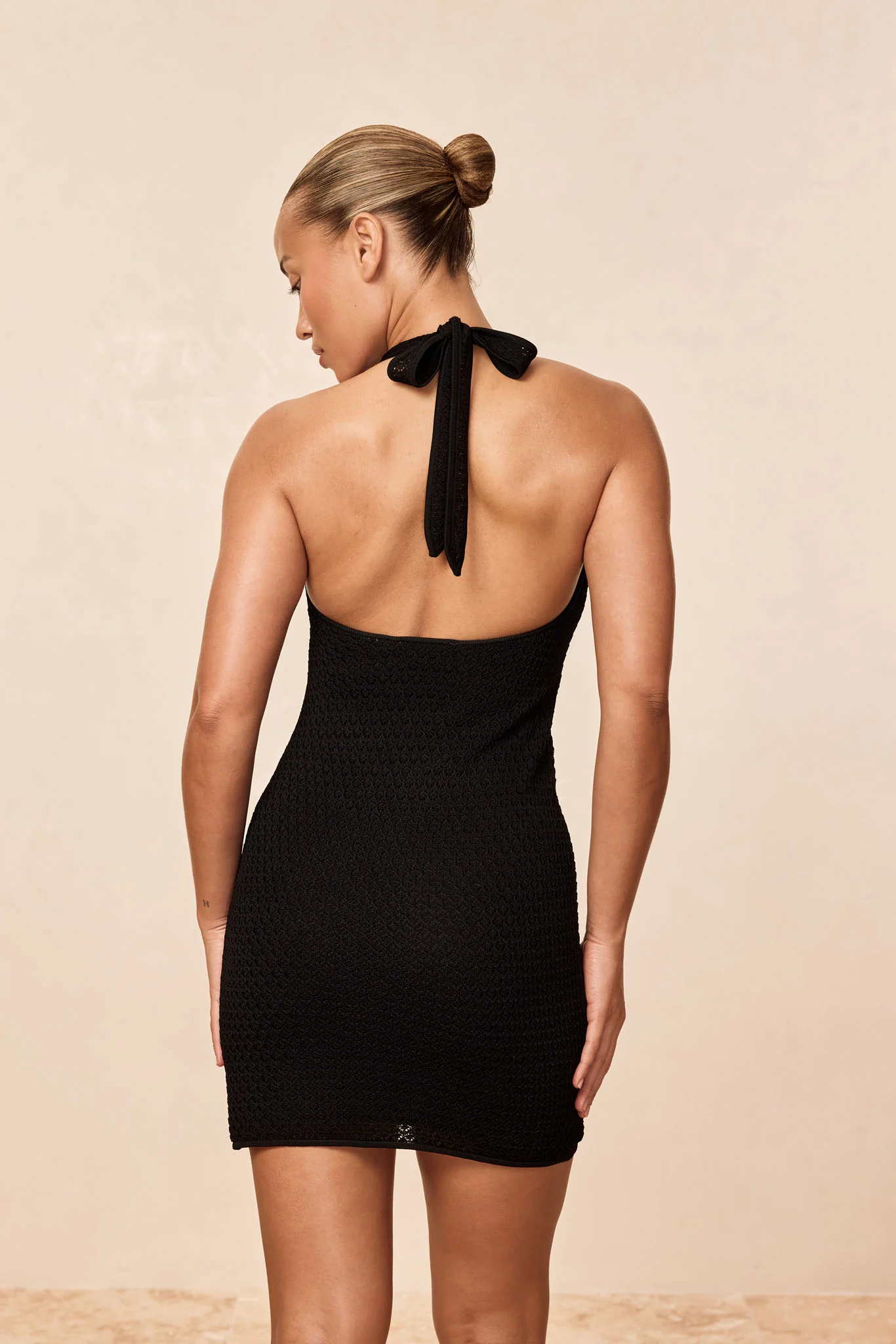 Waikiki Mini Dress - Black Lace Crochet - Image 3
