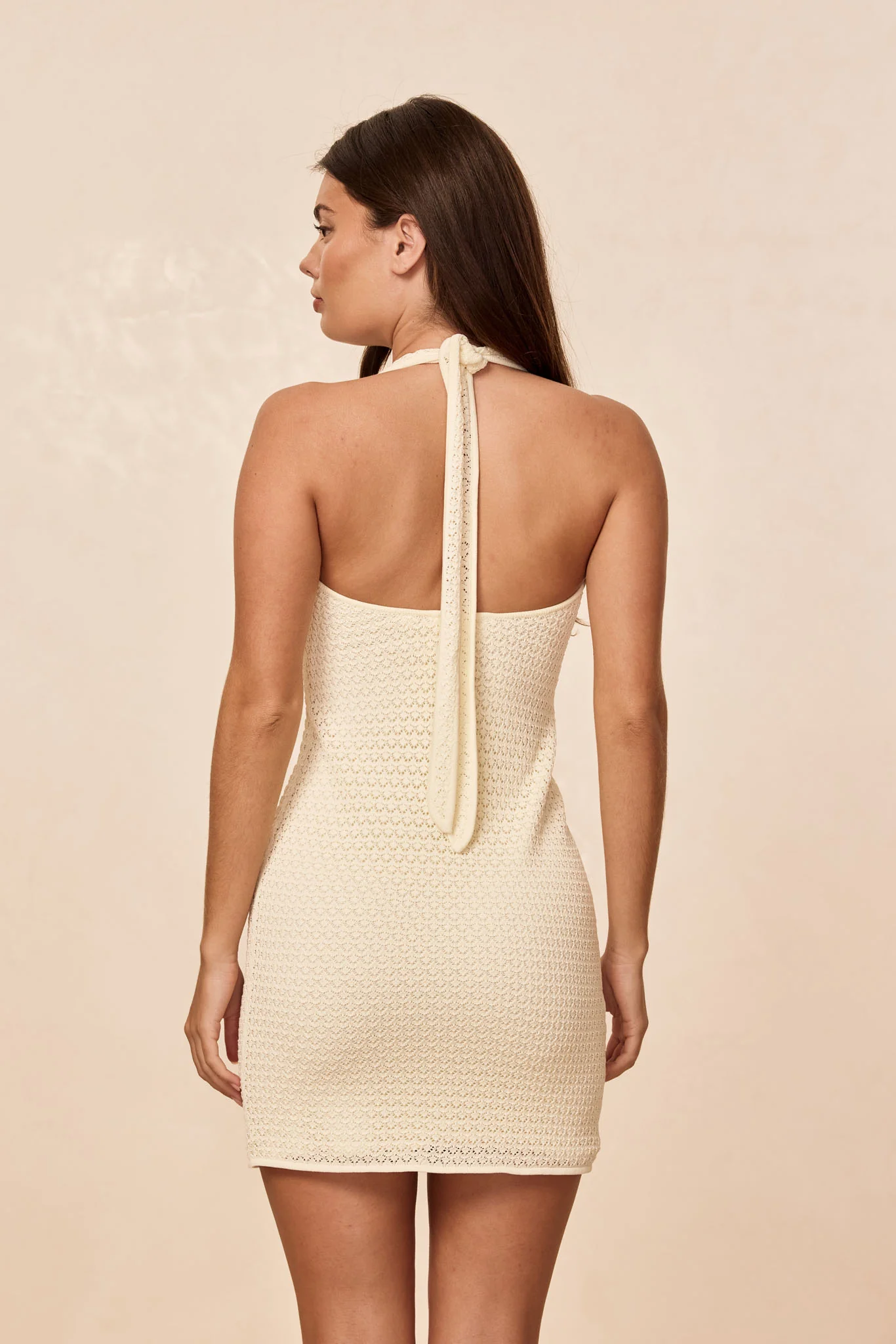 Waikiki Mini Dress - Ivory Lace Crochet - Image 3